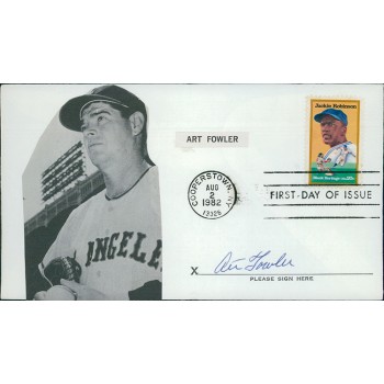 Art Fowler Los Angeles Angels Signed First Day Issue Cachet JSA Authenticated