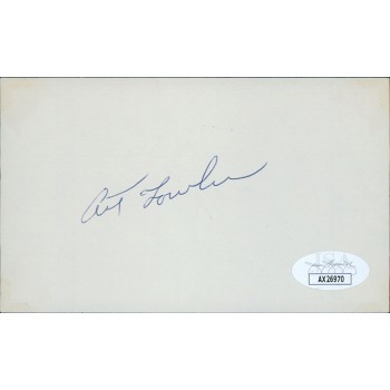 Art Fowler Los Angeles Angels Signed 3x5 Index Card JSA Authenticated