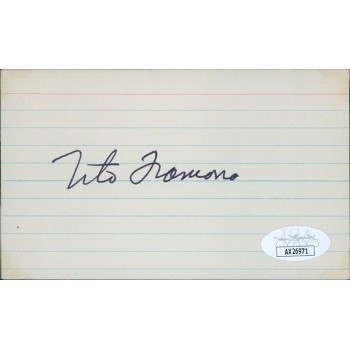 Tito Francona Cleveland Indians Signed 3x5 Index Card JSA Authenticated