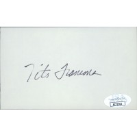 Tito Francona Cleveland Indians Signed 3x5 Index Card JSA Authenticated