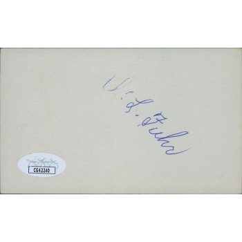 Oscar Fuhr Boston Red Sox Signed 3x5 Index Card JSA Authenticated