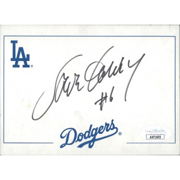 Steve Garvey Los Angeles Dodgers Signed 4x5.5 Cut Card JSA Authenticated