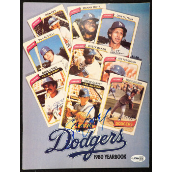 Steve Garvey Los Angeles Dodgers Signed 1980 Yearbook Magazine JSA Authenticated