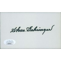 Charlie Gehringer Detroit Tigers Signed 3x5 Index Card JSA Authenticated