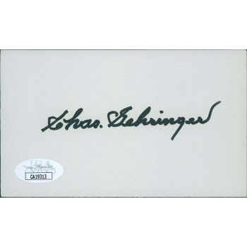 Charlie Gehringer Detroit Tigers Signed 3x5 Index Card JSA Authenticated