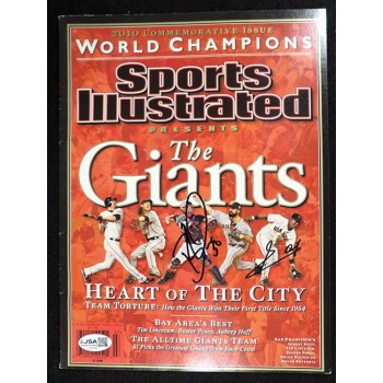 San Francisco Giants Brian Wilson Edgar Renteria Signed SI Magazine JSA Authen