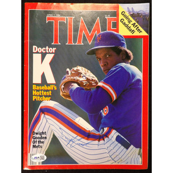 Dwight Doc Gooden New York Mets Signed Time Magazine 4/7/86 JSA Authenticated
