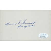 Henry Hank Grampp Chicago Cubs Signed 3x5 Index Card JSA Authenticated Henry Hank Grampp Chicago Cubs Signed 3x5 Index Card JSA Authenticated