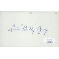 Buddy Gremp Boston Braves Signed 3x5 Index Card JSA Authenticated