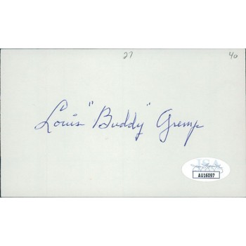 Buddy Gremp Boston Braves Signed 3x5 Index Card JSA Authenticated Buddy Gremp Boston Braves Signed 3x5 Index Card JSA Authenticated