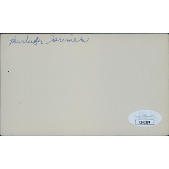 Burleigh Grimes Brooklyn Dodgers Signed 3x5 Index Card JSA Authenticated