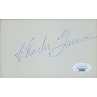 Charlie Grimm Chicago Cubs Signed 3x5 Index Card JSA Authenticated