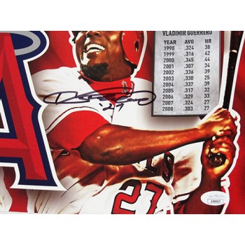 Vladimir Guerrero Anaheim Angels Signed 11x17 Cardstock Poster JSA Authenticated