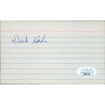 Dick Hahn Washington Senators Signed 3x5 Index Card JSA Authenticated