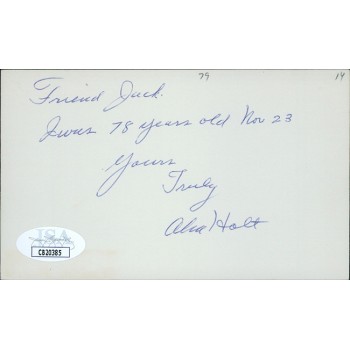 Al Halt Cleveland Indians Signed 3x5 Index Card JSA Authenticated Al Halt Cleveland Indians Signed 3x5 Index Card JSA Authenticated