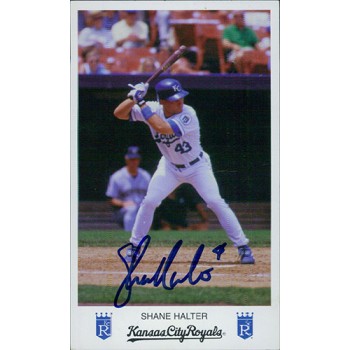 Shane Halter Kansas City Royals Signed 3x5 Photo Card JSA Authenticated