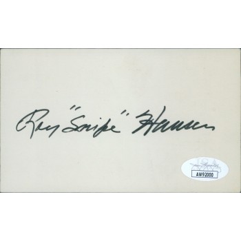 Roy Snipe Hansen Philadelphia Phillies Signed 3x5 Index Card JSA Authenticated