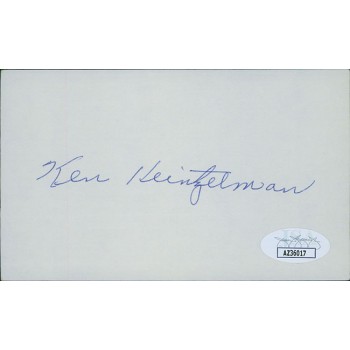 Ken Heintzelman Pittsburgh Pirates Signed 3x5 Index Card JSA Authenticated