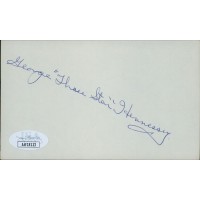 George Three Star Hennessey Signed 3x5 Index Card JSA Authenticated George Three Star Hennessey Signed 3x5 Index Card JSA Authenticated