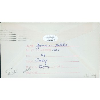 Jim Hibbs California Angels Signed First Day Issue Cachet JSA Authenticated