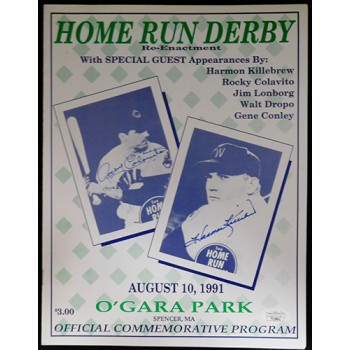 Home Run Derby 1991 Signed Program Killebrew/Colavito/Dropo/Conley JSA Authentic