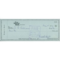 Waite Hoyt New York Yankees Signed Cancelled Check JSA Authenticated