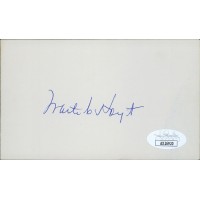 Waite Hoyt New York Yankees Signed 3x5 Index Card JSA Authenticated