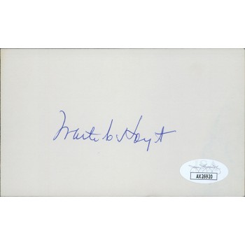 Waite Hoyt New York Yankees Signed 3x5 Index Card JSA Authenticated