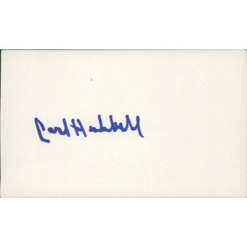 Carl Hubbell New York Giants Signed 3x5 Index Card JSA Authenticated