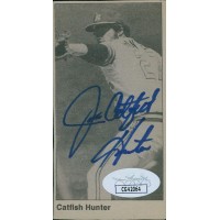 Jim Catfish Hunter Oakland Athletics Signed 2x3.5 Cut Page Photo JSA Authentic Jim Catfish Hunter Oakland Athletics Signed 2x3.5 Cut Page Photo JSA Authentic