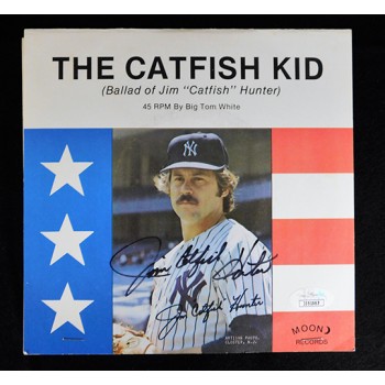 Jim Catfish Hunter Yankees Signed The Catfish Kid 45 RPM Album JSA Authenticated