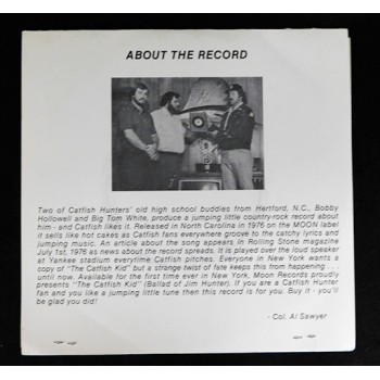Jim Catfish Hunter Yankees Signed The Catfish Kid 45 RPM Album JSA Authenticated