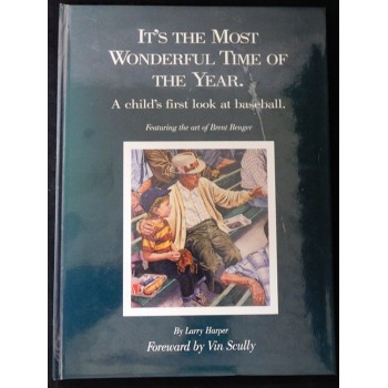 It's The Most Wonderful Time of the Year Signed Book Vin Scully Larry Harper JSA