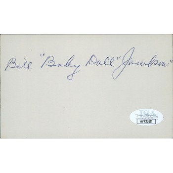 Bill Baby Doll Jacobson St. Louis Browns Signed 3x5 Index Card JSA Authenticated