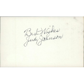Judy Johnson Homestead Grays Signed 3x5 Index Card JSA Authenticated
