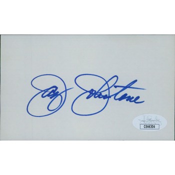 Jay Johnstone Los Angeles Dodgers Angels Signed 3x5 Index Card JSA Authenticated