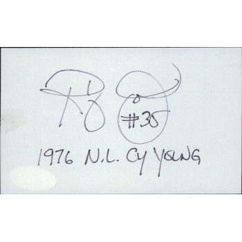 Randy Jones San Diego Padres Signed 3x5 Index Card JSA Authenticated