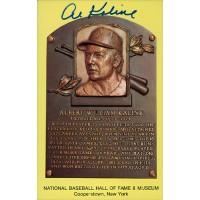Al Kaline Signed Hall of Fame Cooperstown Plaque Postcard JSA Authenticated