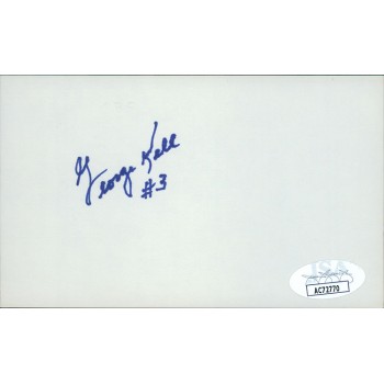 George Kell Detroit Tigers Signed 3x5 Index Card JSA Authenticated