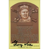 George Kell Signed Hall of Fame Cooperstown Plaque Postcard JSA Authenticated