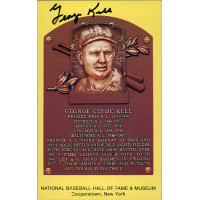 George Kell Signed Hall of Fame Cooperstown Plaque Postcard JSA Authenticated George Kell Signed Hall of Fame Cooperstown Plaque Postcard JSA Authenticated