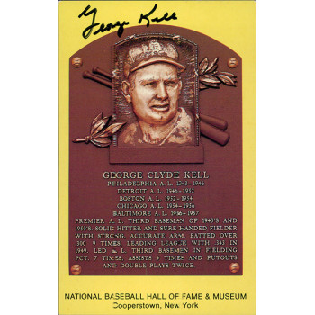 George Kell Signed Hall of Fame Cooperstown Plaque Postcard JSA Authenticated George Kell Signed Hall of Fame Cooperstown Plaque Postcard JSA Authenticated