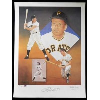 Ralph Kiner Pittsburgh Pirates Signed 18x24 Lithograph 28/50 PSA Authenticated