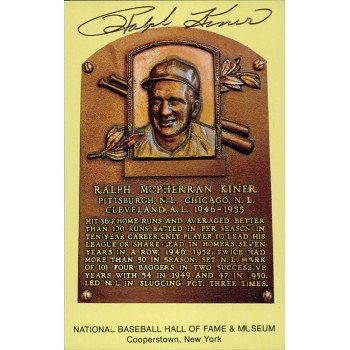 Ralph Kiner Signed Hall of Fame Cooperstown Plaque Postcard JSA Authenticated Ralph Kiner Signed Hall of Fame Cooperstown Plaque Postcard JSA Authenticated