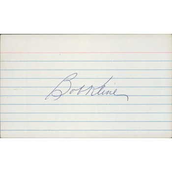 Bob Kline Boston Red Sox Signed 3x5 Index Card PSA Authenticated