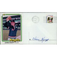 Chris Knapp California Angels Signed First Day Issue Cachet JSA Authenticated