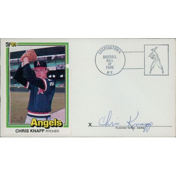 Chris Knapp California Angels Signed First Day Issue Cachet JSA Authenticated