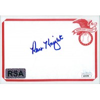 Ray Knight Cincinnati Reds Signed 4x6 Card JSA Authenticated