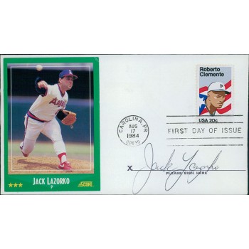 Jack Lazorko California Angels Signed First Day Issue Cachet JSA Authenticated