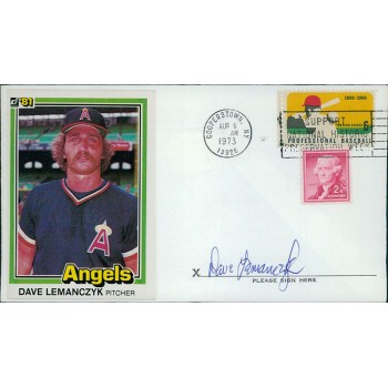 Dave Lemanczyk California Angels Signed First Day Issue Cachet JSA Authenticated